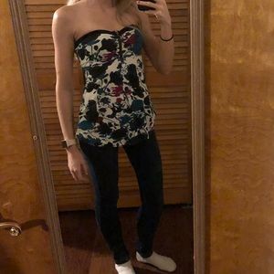 [Roxy] Floral strapless shirt
